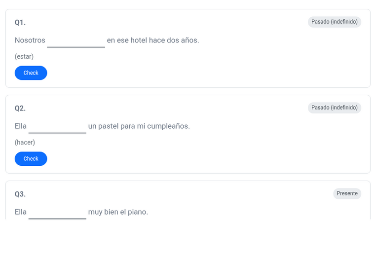 Spanish verb conjugation practice game